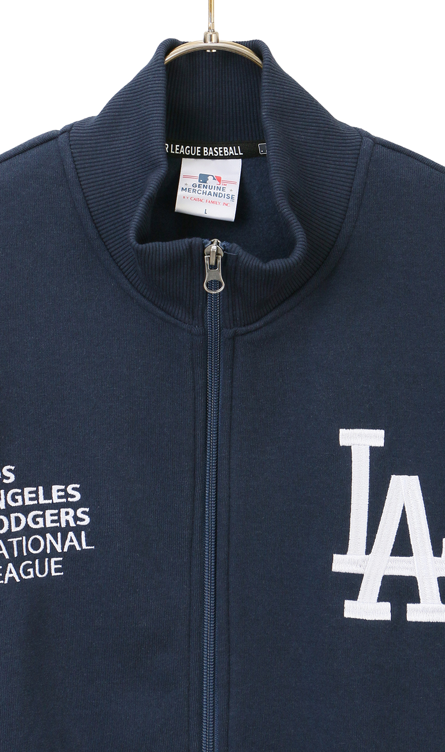裏起毛刺繍フルジップ【MLB】 ネイビー M