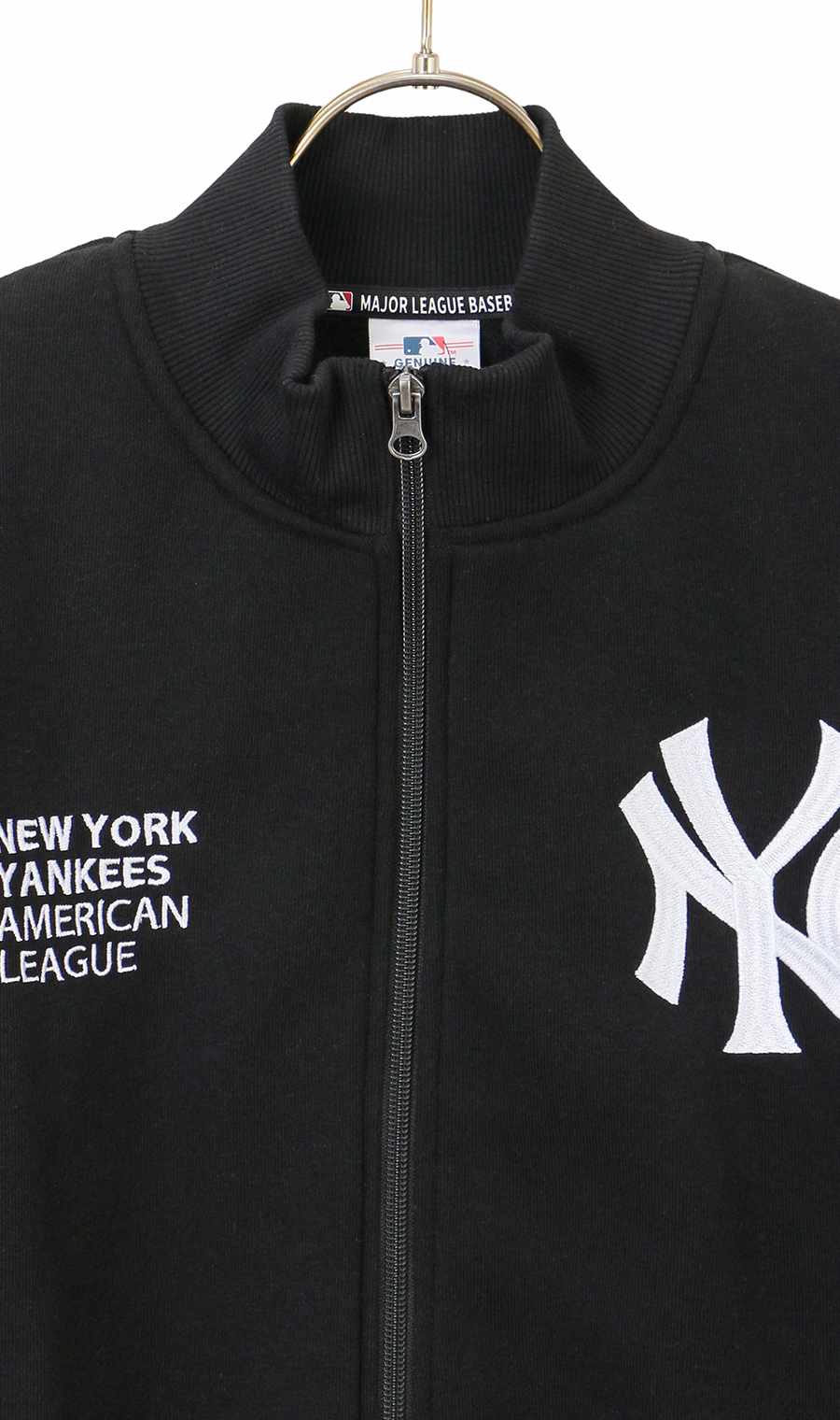 裡拉絨刺繡全拉鏈 【MLB】 黑色M