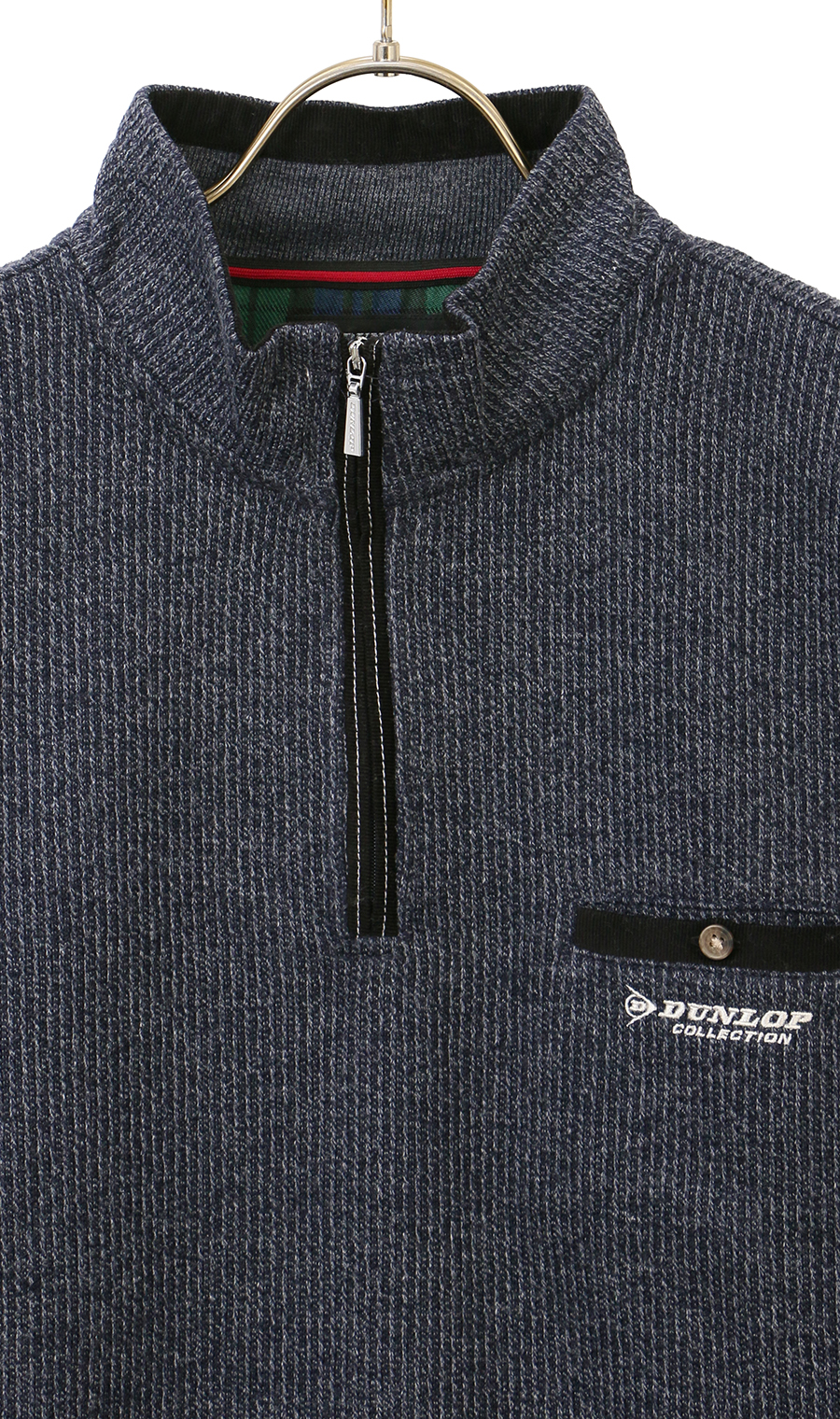 裏起毛ハーフジップトレーナー ネイビー M