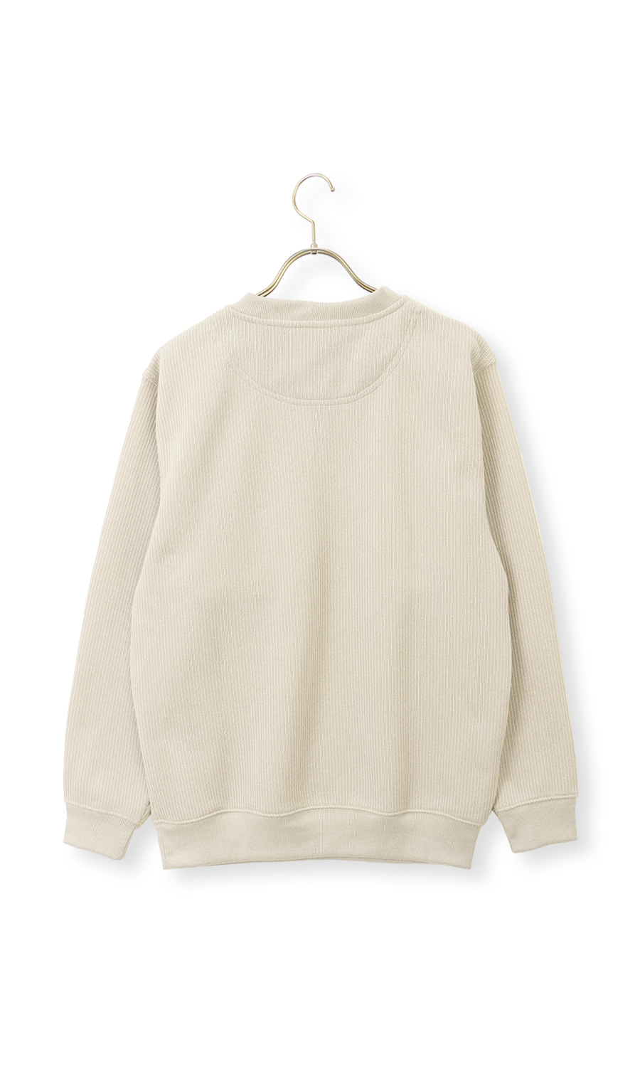 裏起毛ショートジップトレーナー ベージュ M