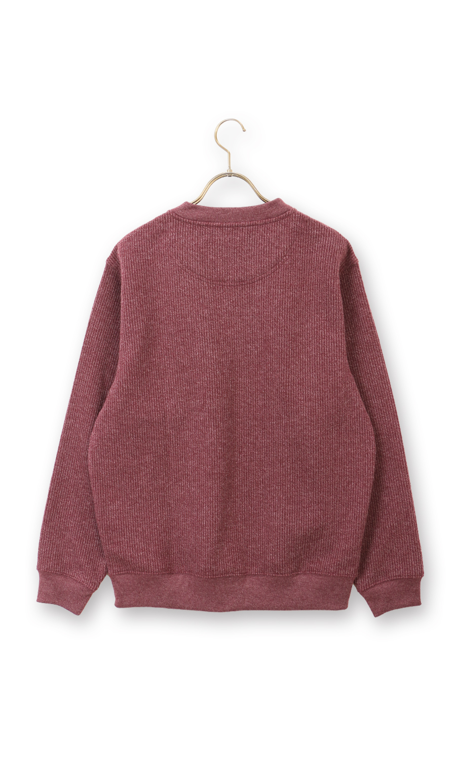 裏起毛ショートジップトレーナー ワイン M