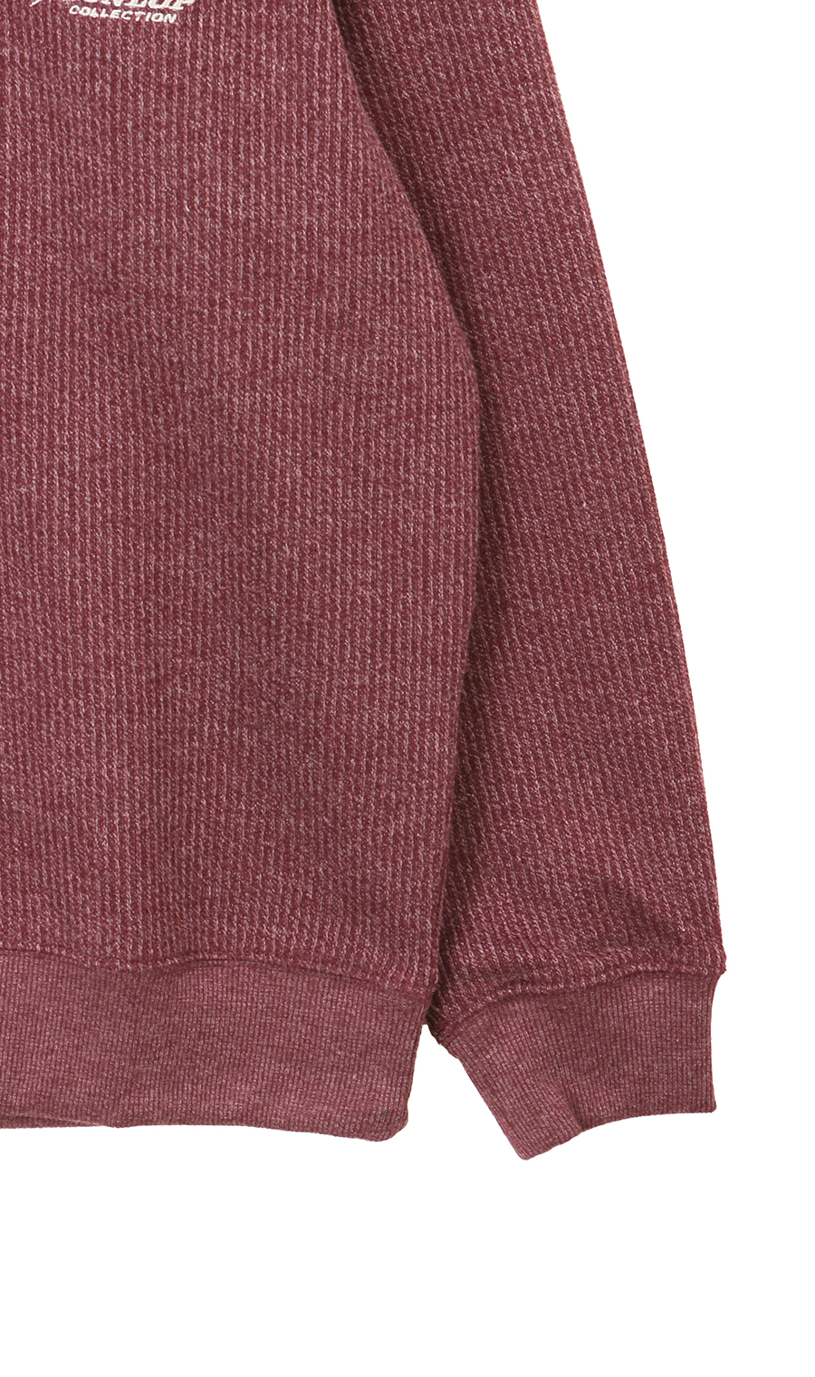 裏起毛ショートジップトレーナー ワイン M