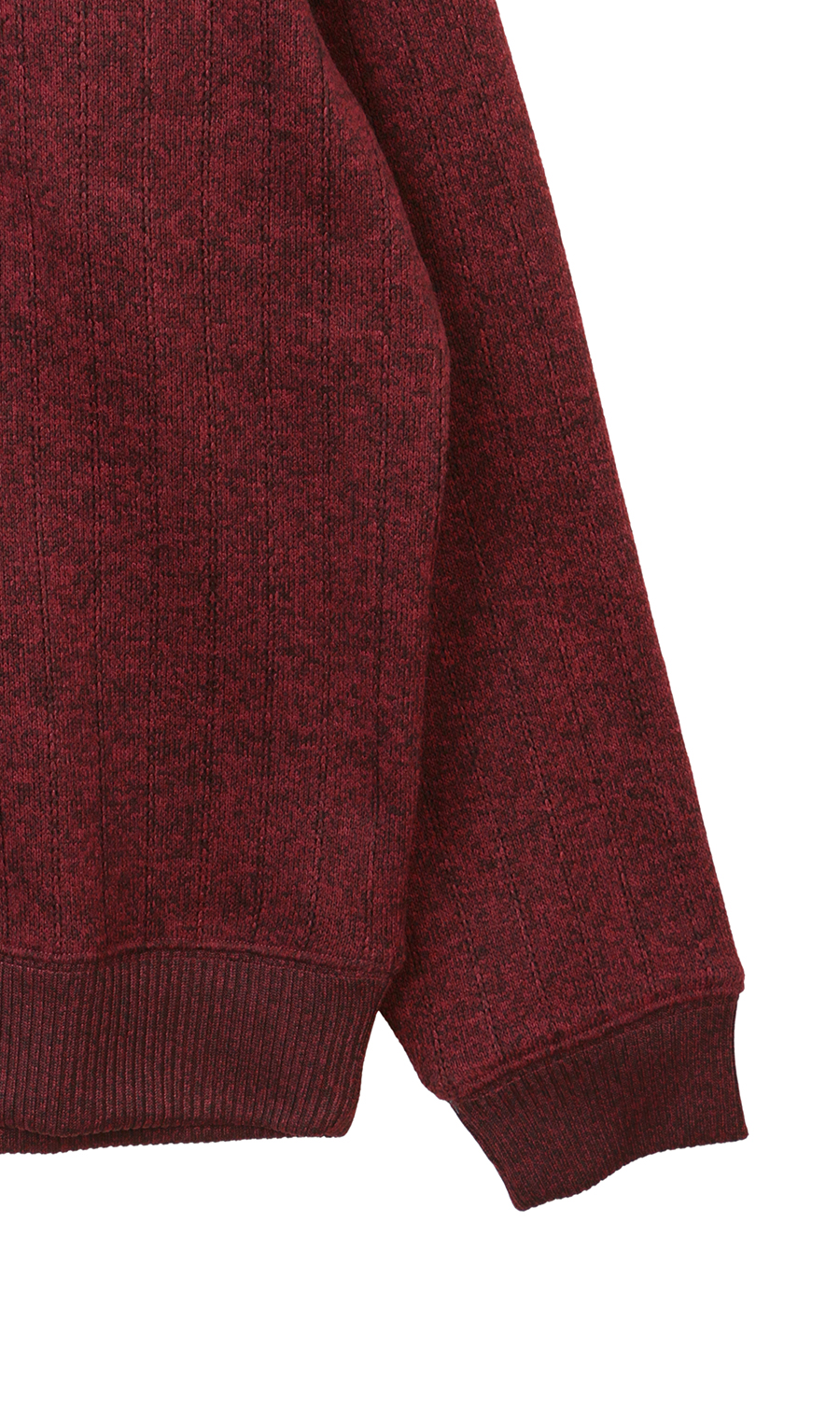 裏起毛ハーフジップトレーナー ワイン M