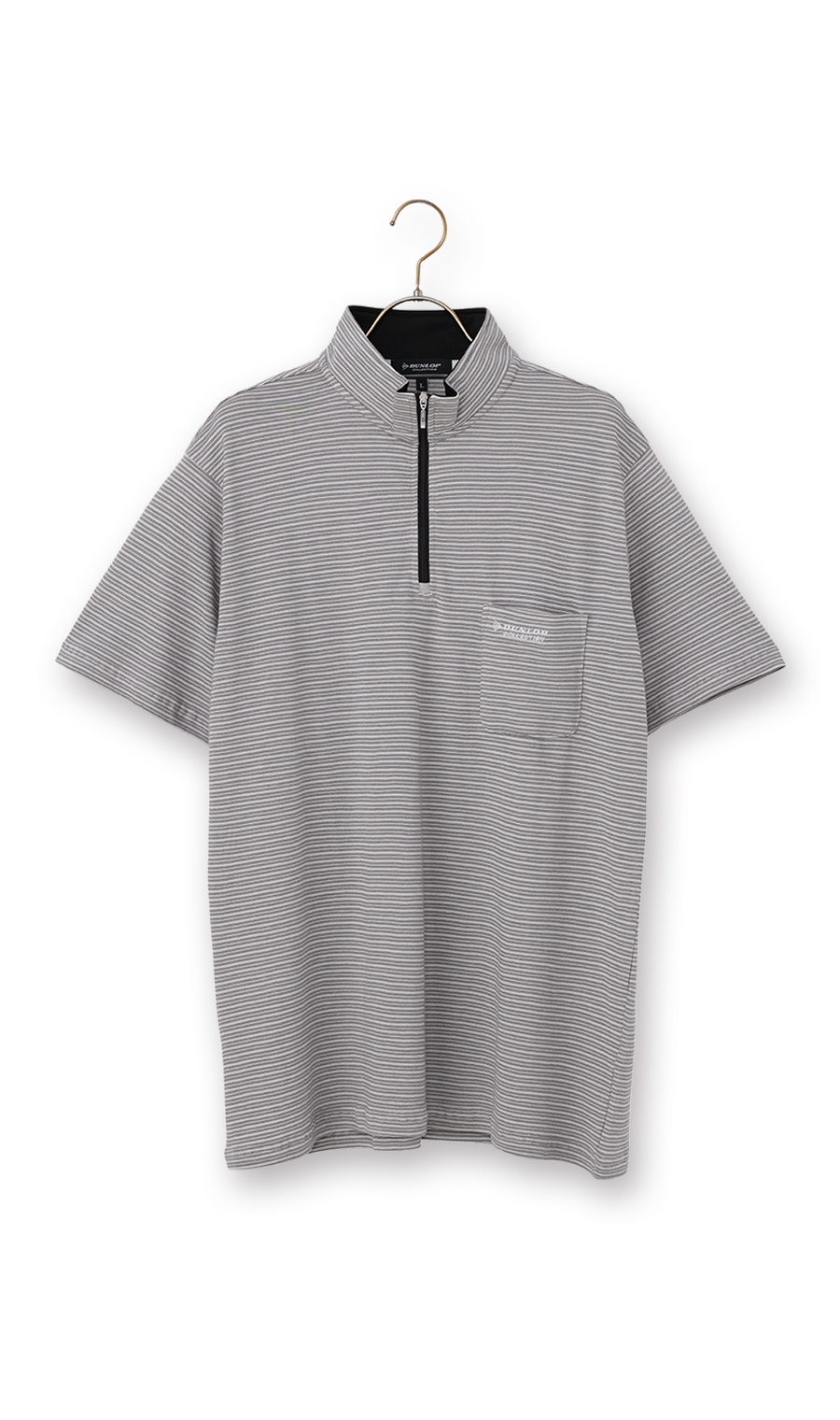 ハーフジップＴシャツ グレー M