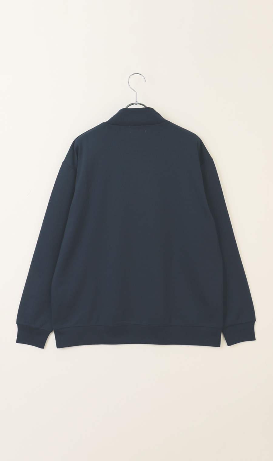 ポンチモックネックＴシャツ【長袖】 ネイビー S