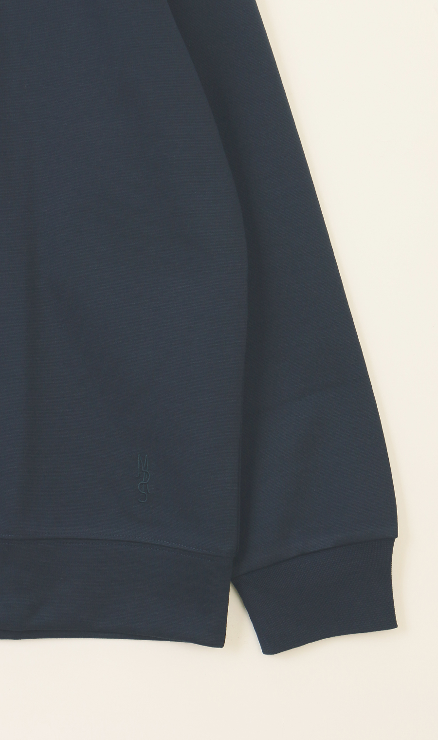 ポンチモックネックＴシャツ【長袖】 ネイビー S