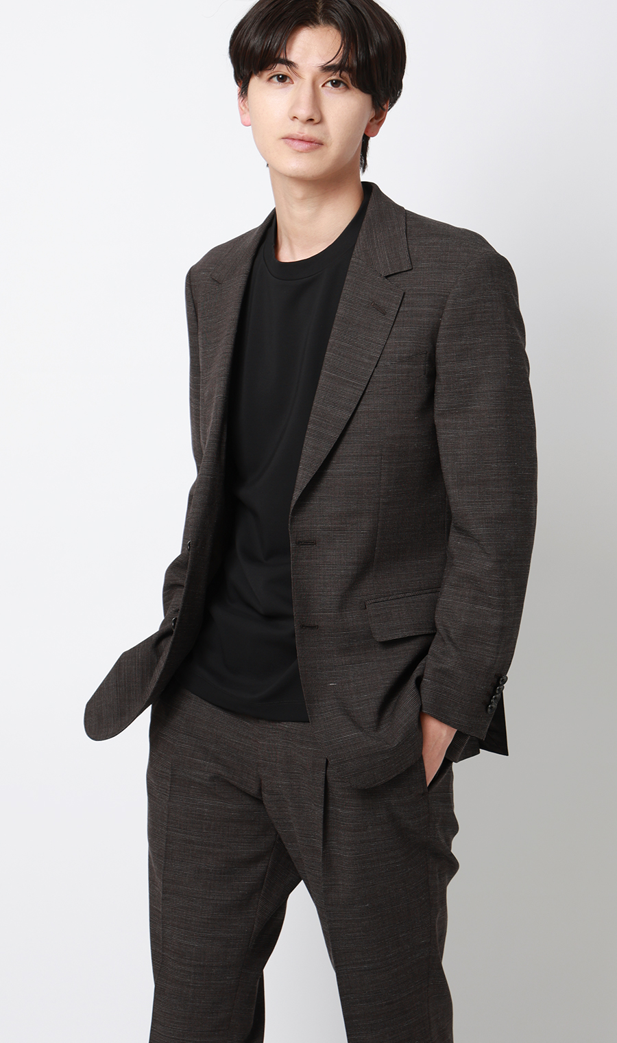 ポンチクルーネックTシャツ ブラック S