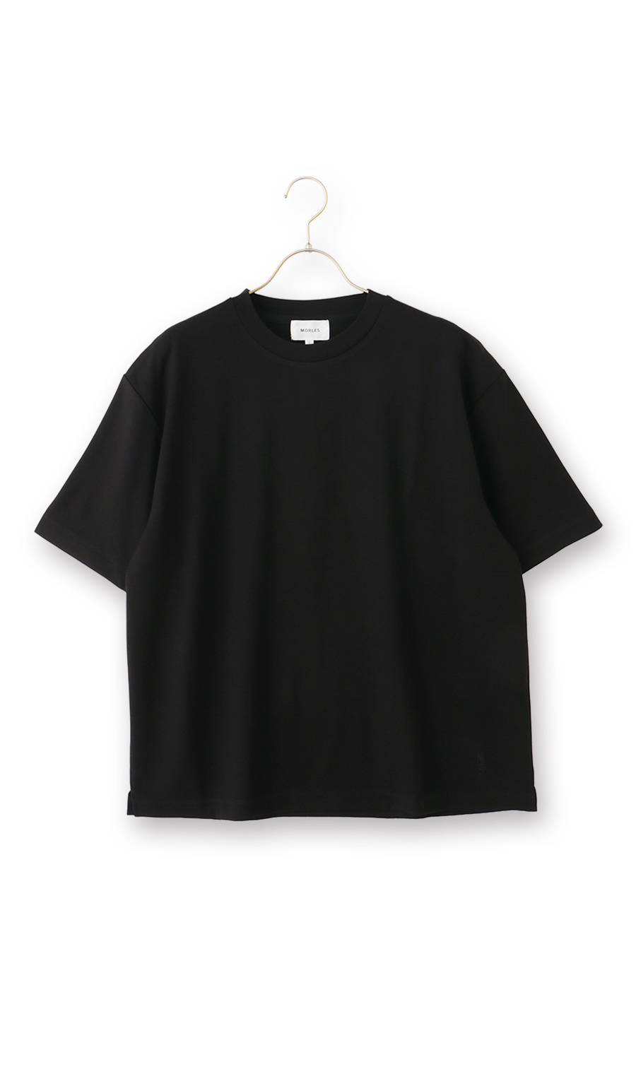 ポンチクルーネックTシャツ ブラック S