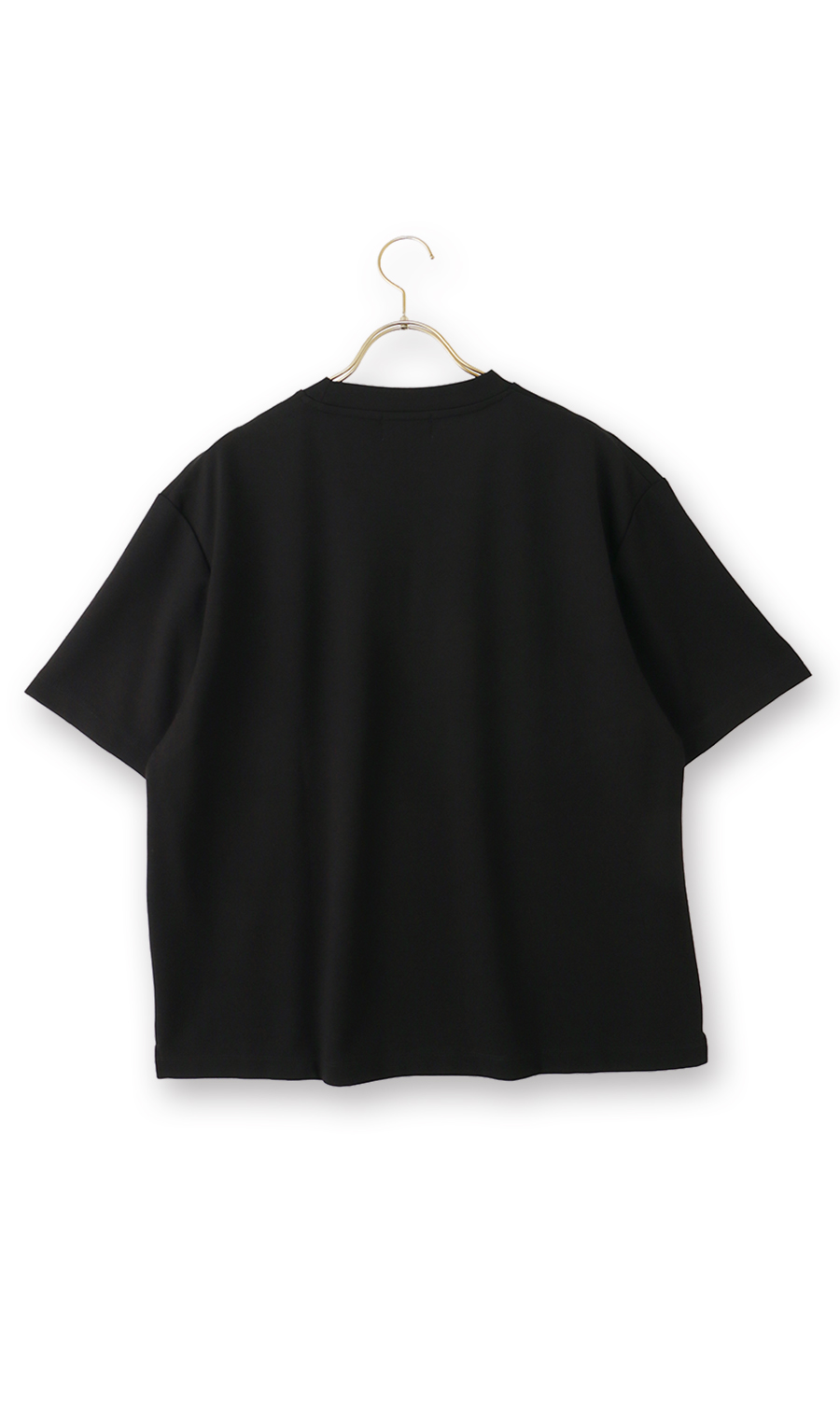 ポンチクルーネックTシャツ ブラック S