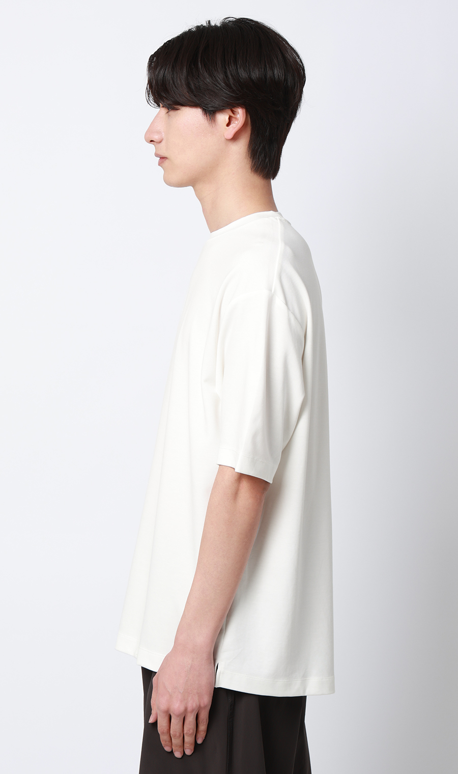 ポンチクルーネックTシャツ ホワイト S