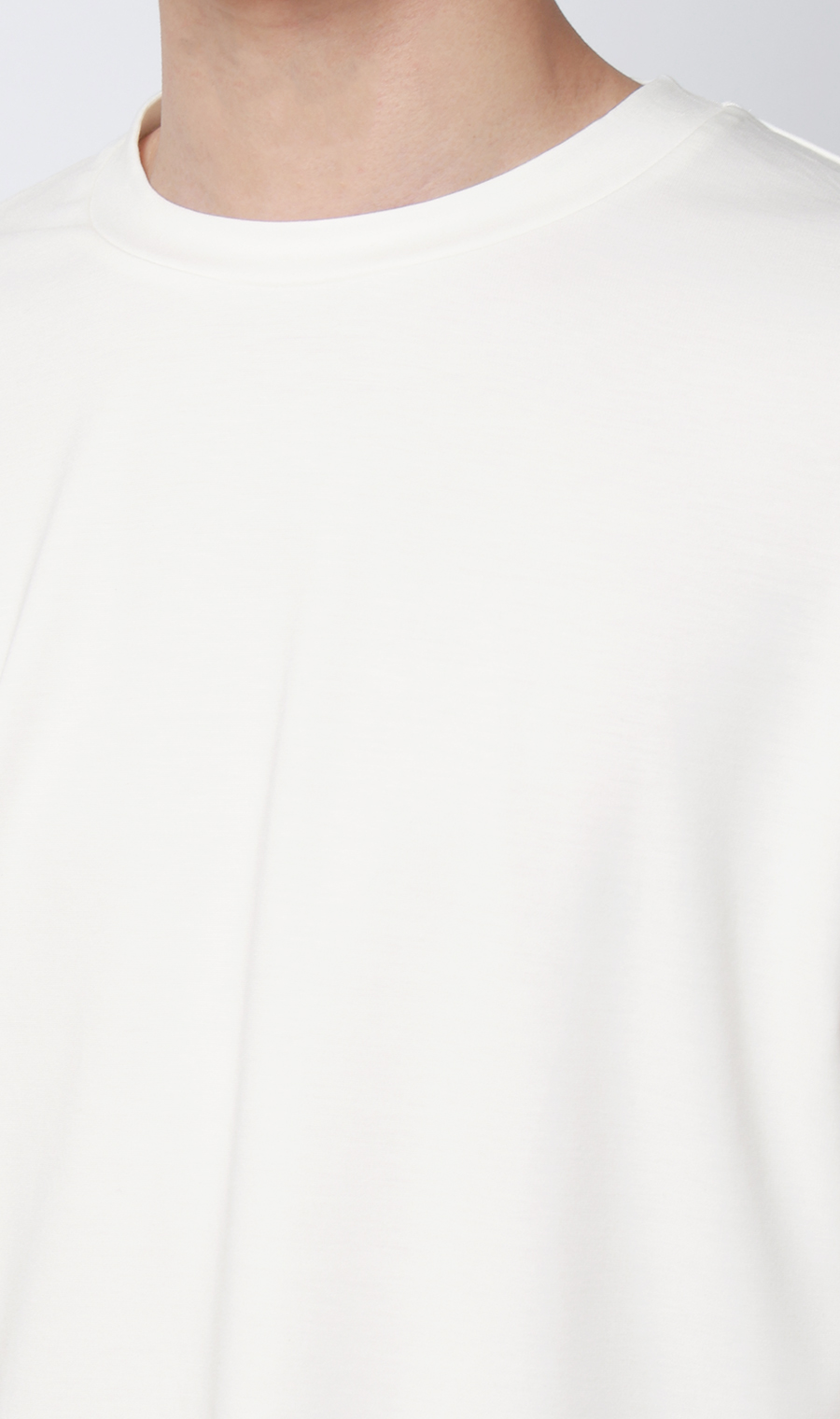 ポンチクルーネックTシャツ ホワイト S