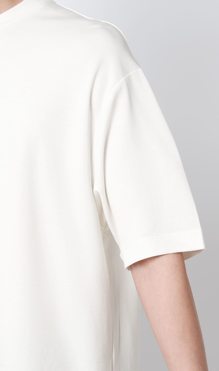 ポンチクルーネックTシャツ ホワイト S