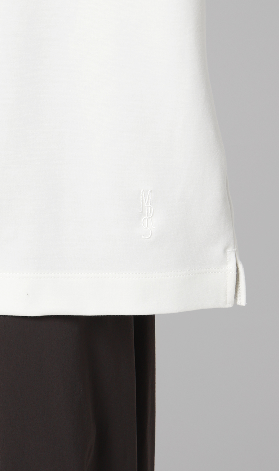 ポンチクルーネックTシャツ ホワイト S