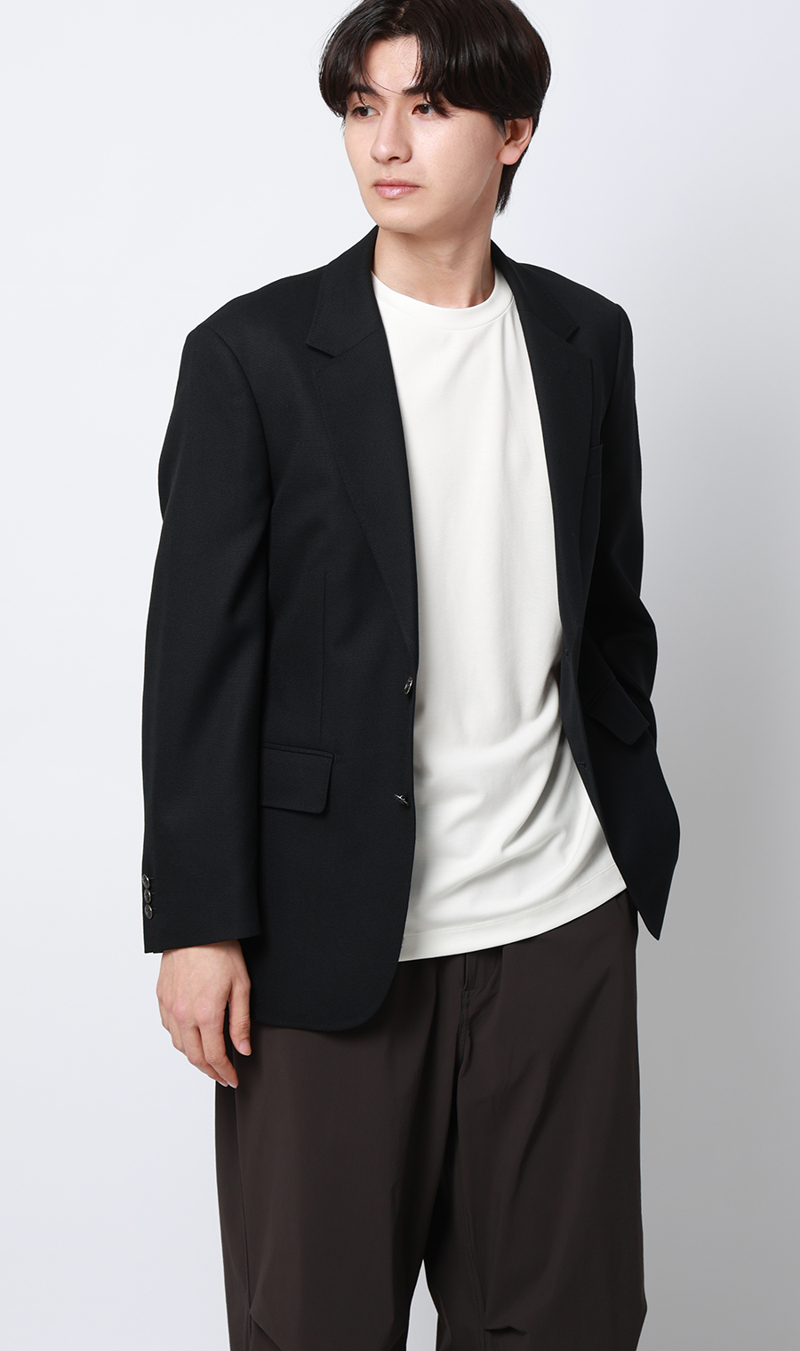 ポンチクルーネックTシャツ ホワイト S