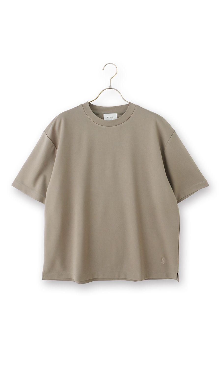 ポンチクルーネックTシャツ グレージュ S