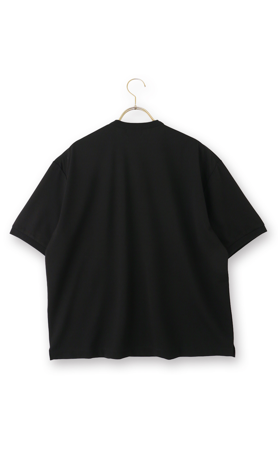 ポンチヘンリーネックTシャツ ブラック S