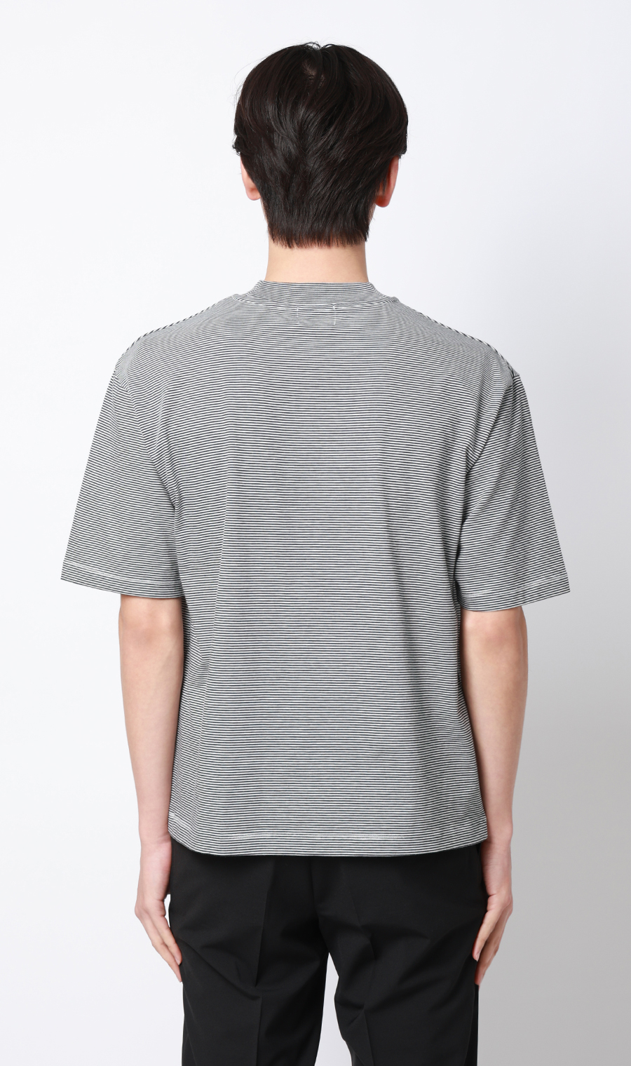 モックネックTシャツ ブラック S