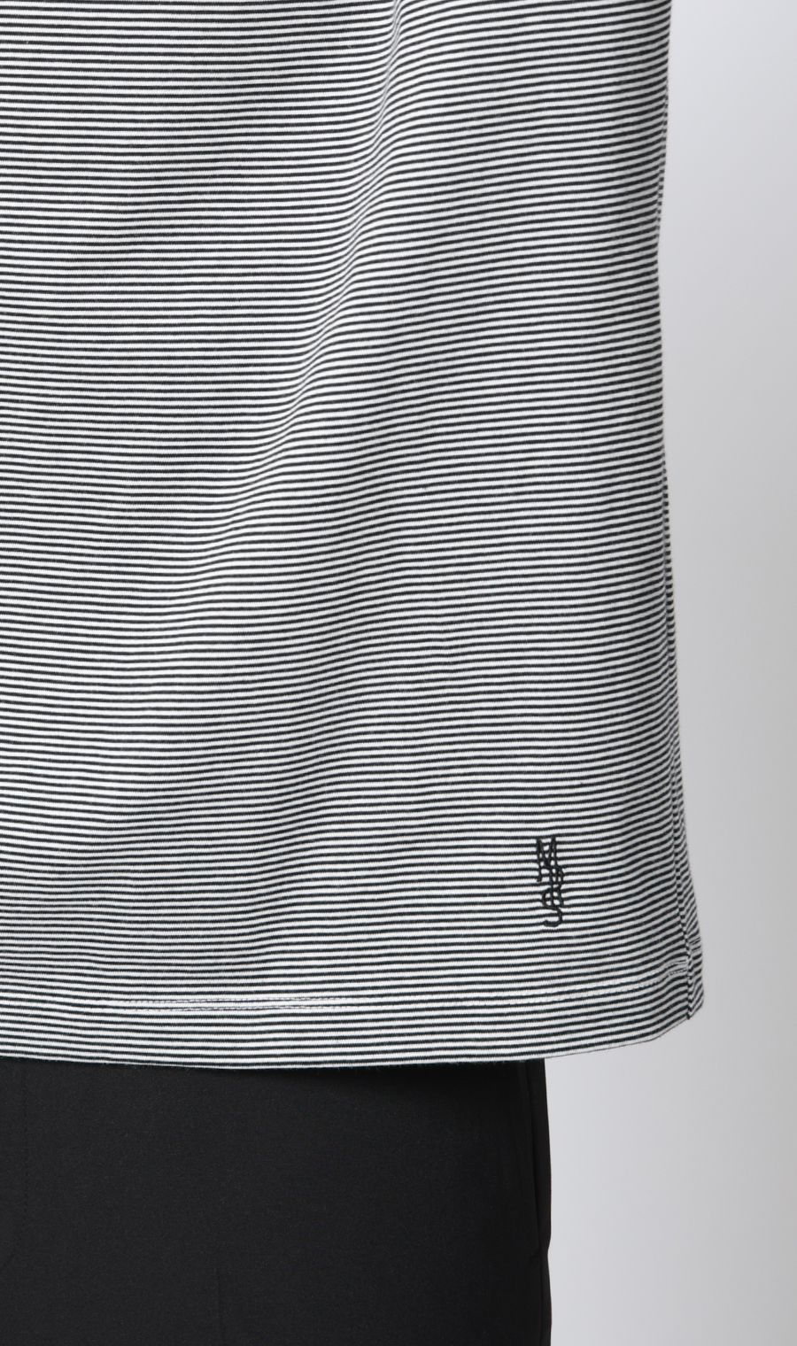 モックネックTシャツ ブラック S