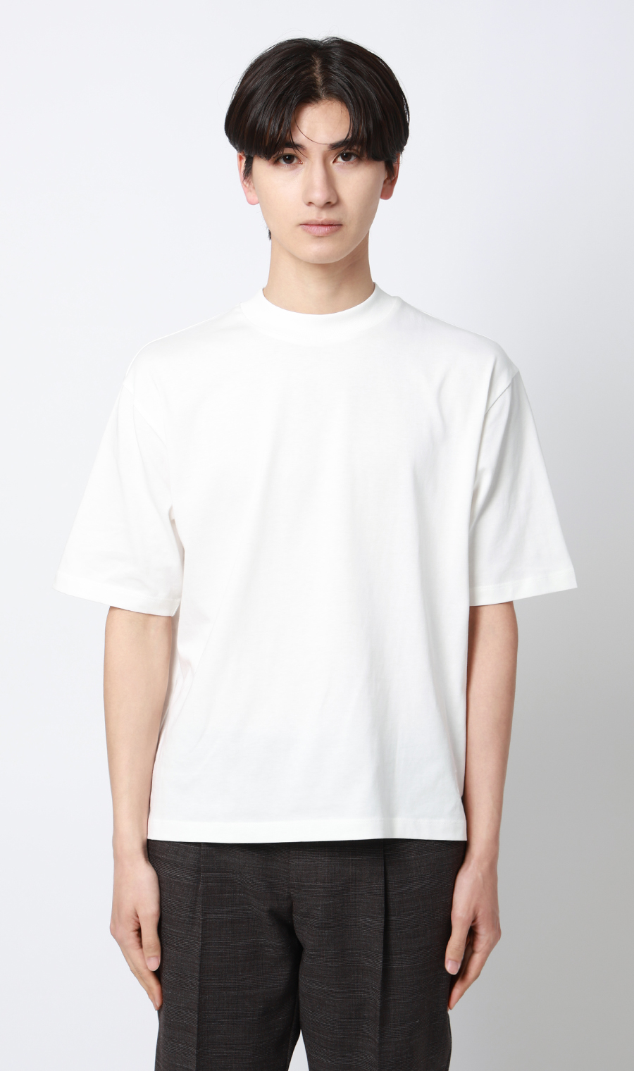 モックネックTシャツ ホワイト S