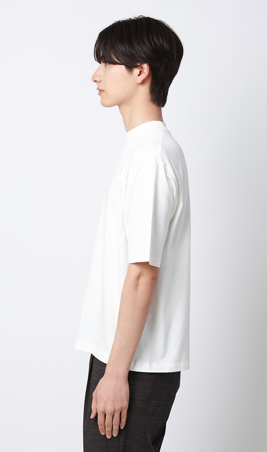 モックネックTシャツ ホワイト S