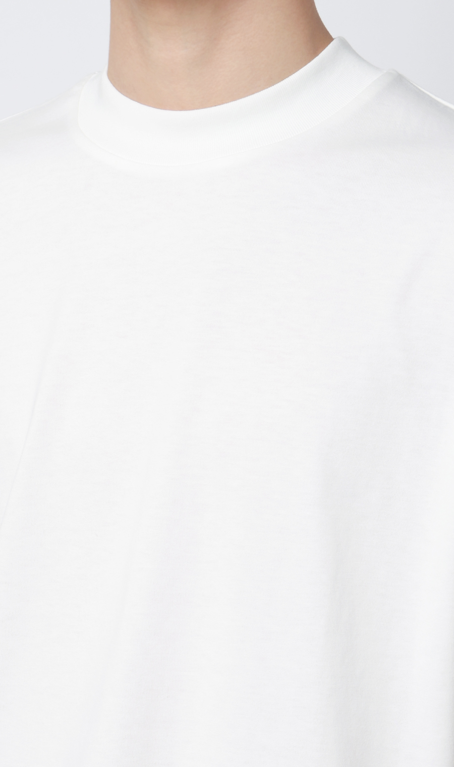 モックネックTシャツ ホワイト S