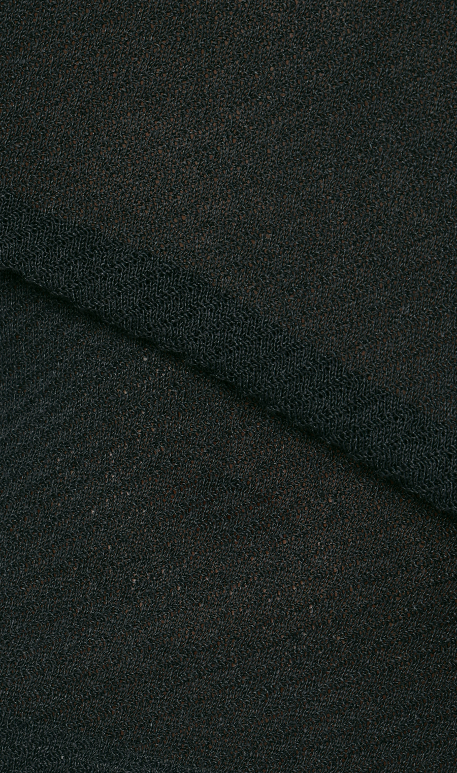 ニットクルーネックTシャツ【和紙】 ブラック S