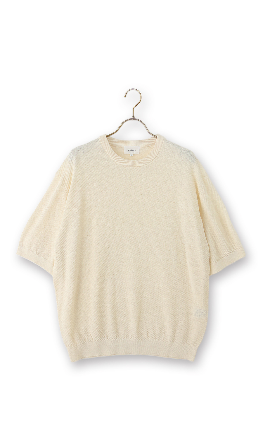ニットクルーネックＴシャツ【和紙】 オフ S