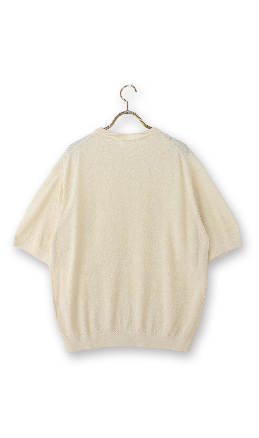 ニットクルーネックＴシャツ【和紙】 オフ S