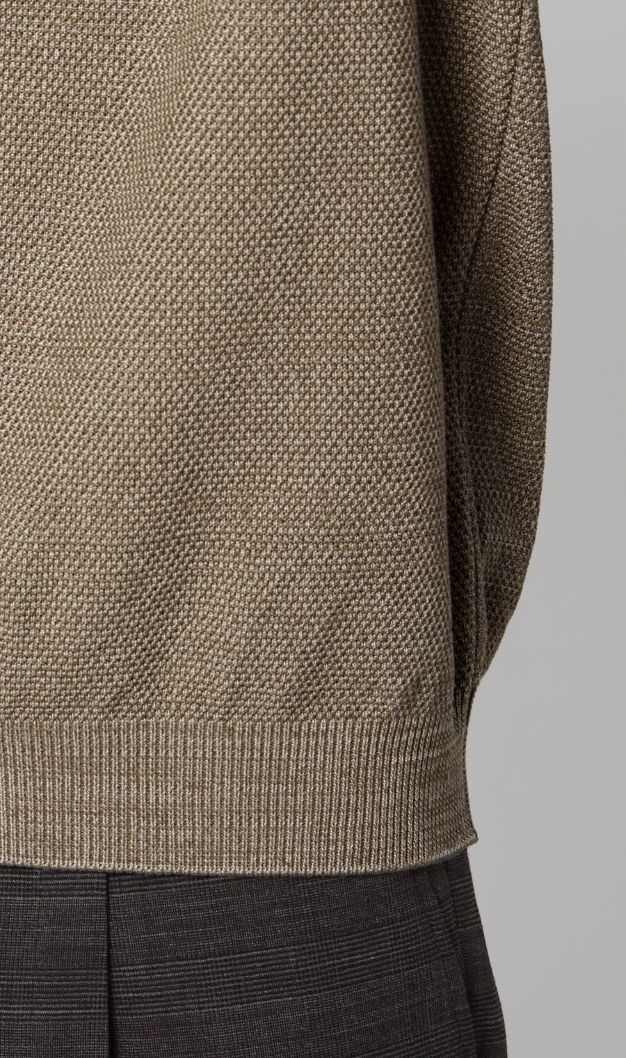 ニットクルーネックＴシャツ【鹿の子】 ベージュ S