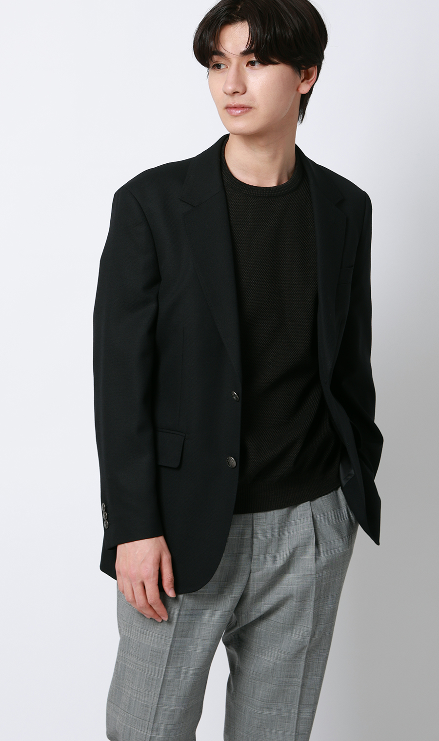 ニットクルーネックＴシャツ【鹿の子】 ブラウン S