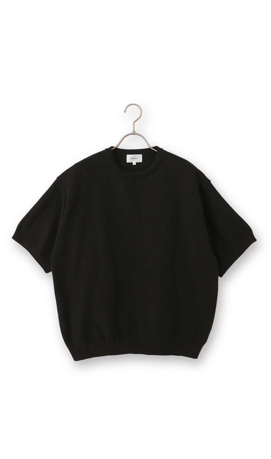 ニットクルーネックＴシャツ【鹿の子】 ブラウン S