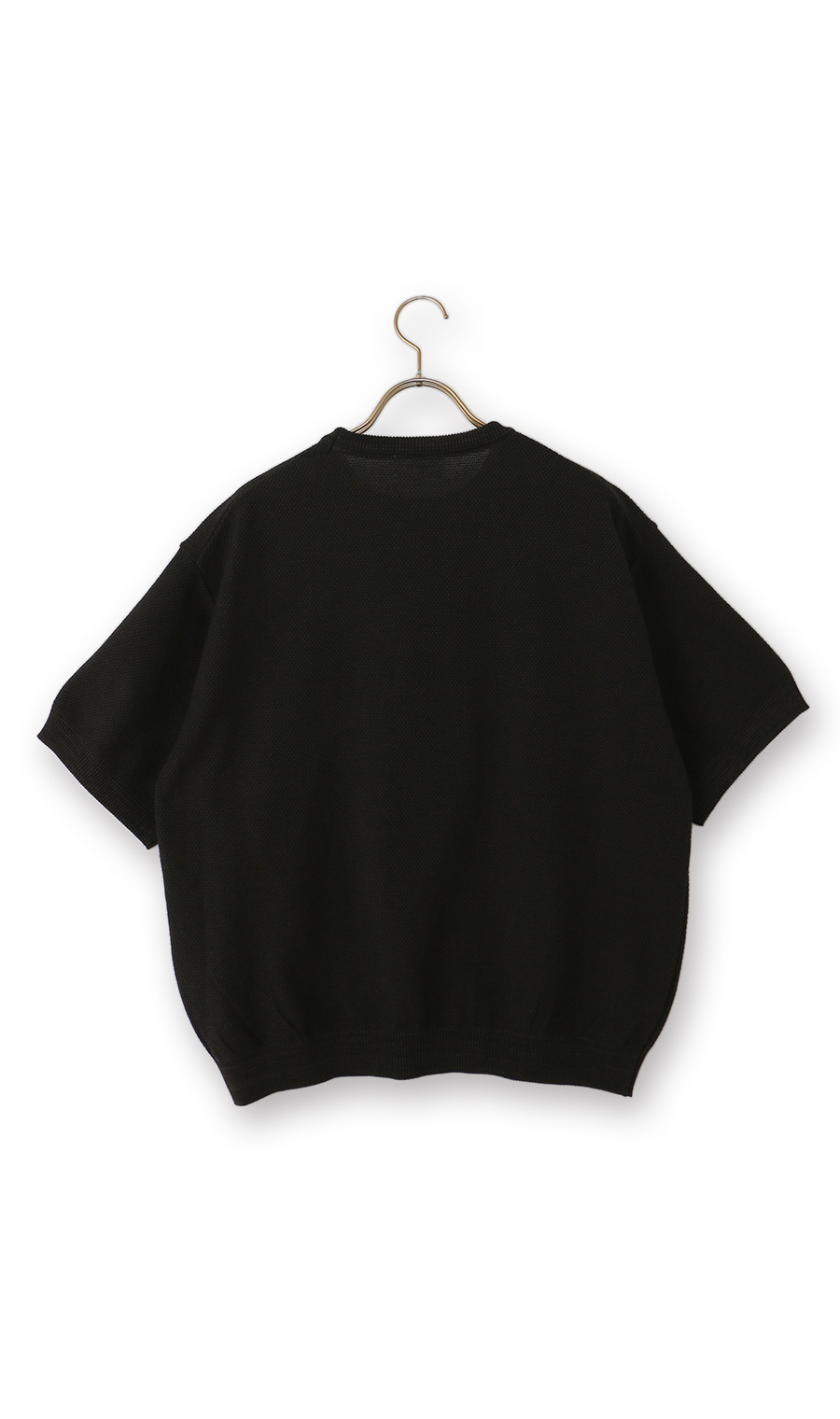 ニットクルーネックＴシャツ【鹿の子】 ブラウン S