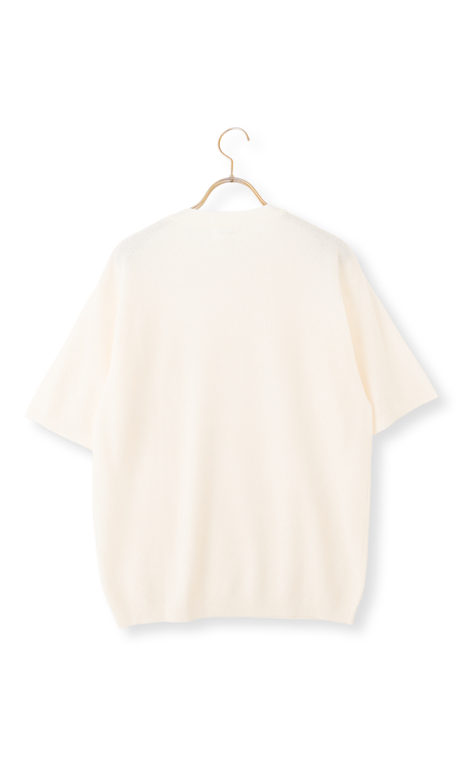 ニットクルーネックTシャツ【和紙混カノコ】 ホワイト S