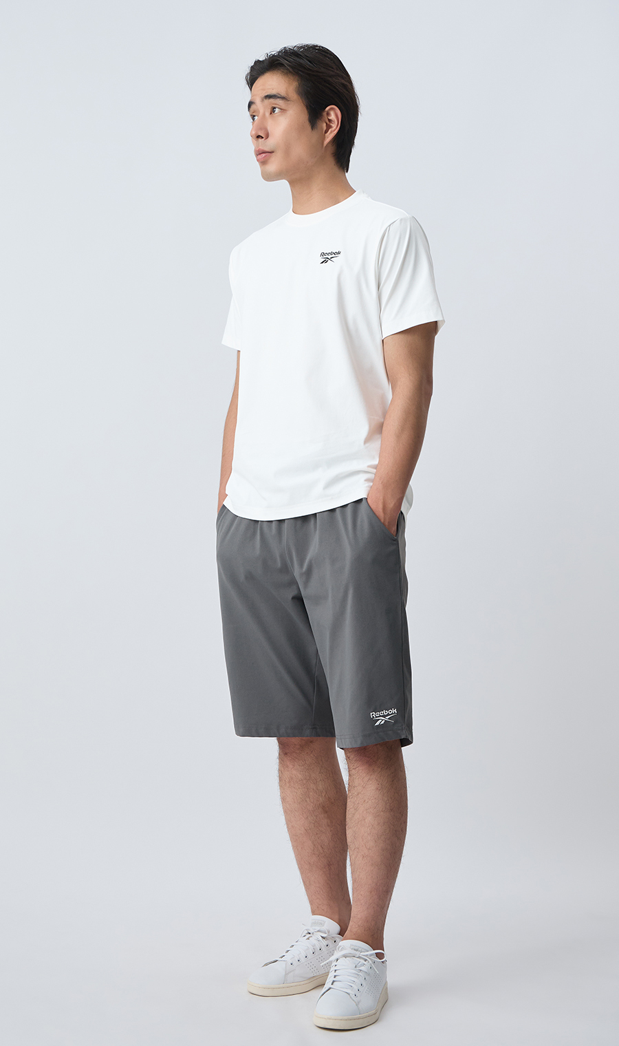 半袖クルーネックTシャツ【Reebok】【血行促進】【セットアップ着用可】 ホワイト L