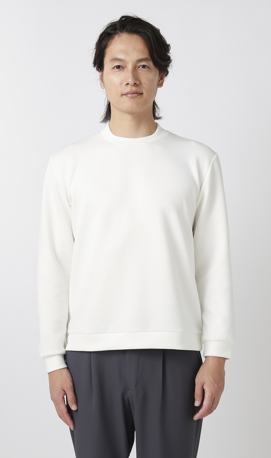 ゼロプレッシャーオペラネックTシャツ【長袖】 ホワイト S