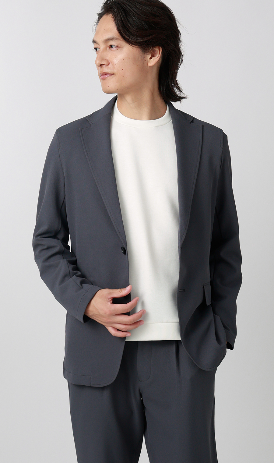 ゼロプレッシャーオペラネックTシャツ【長袖】 ホワイト S