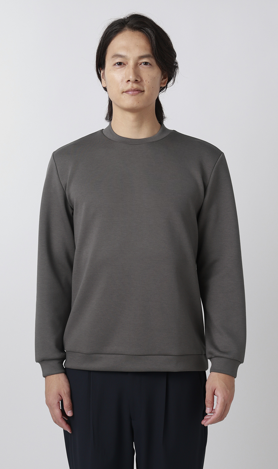 ゼロプレッシャーオペラネックTシャツ【長袖】 チャコール S
