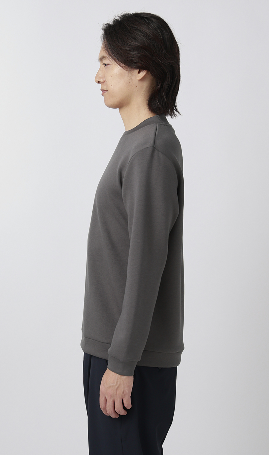 ゼロプレッシャーオペラネックTシャツ【長袖】 チャコール S
