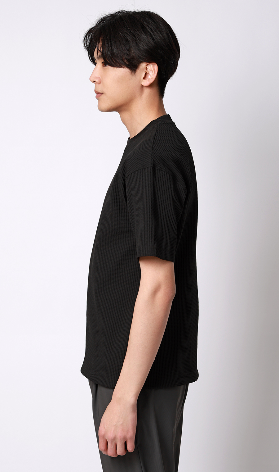 ゼロプレッシャーワッフルTシャツ【半袖】 ブラック S