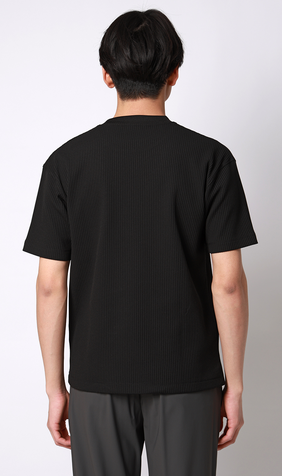 ゼロプレッシャーワッフルTシャツ【半袖】 ブラック S