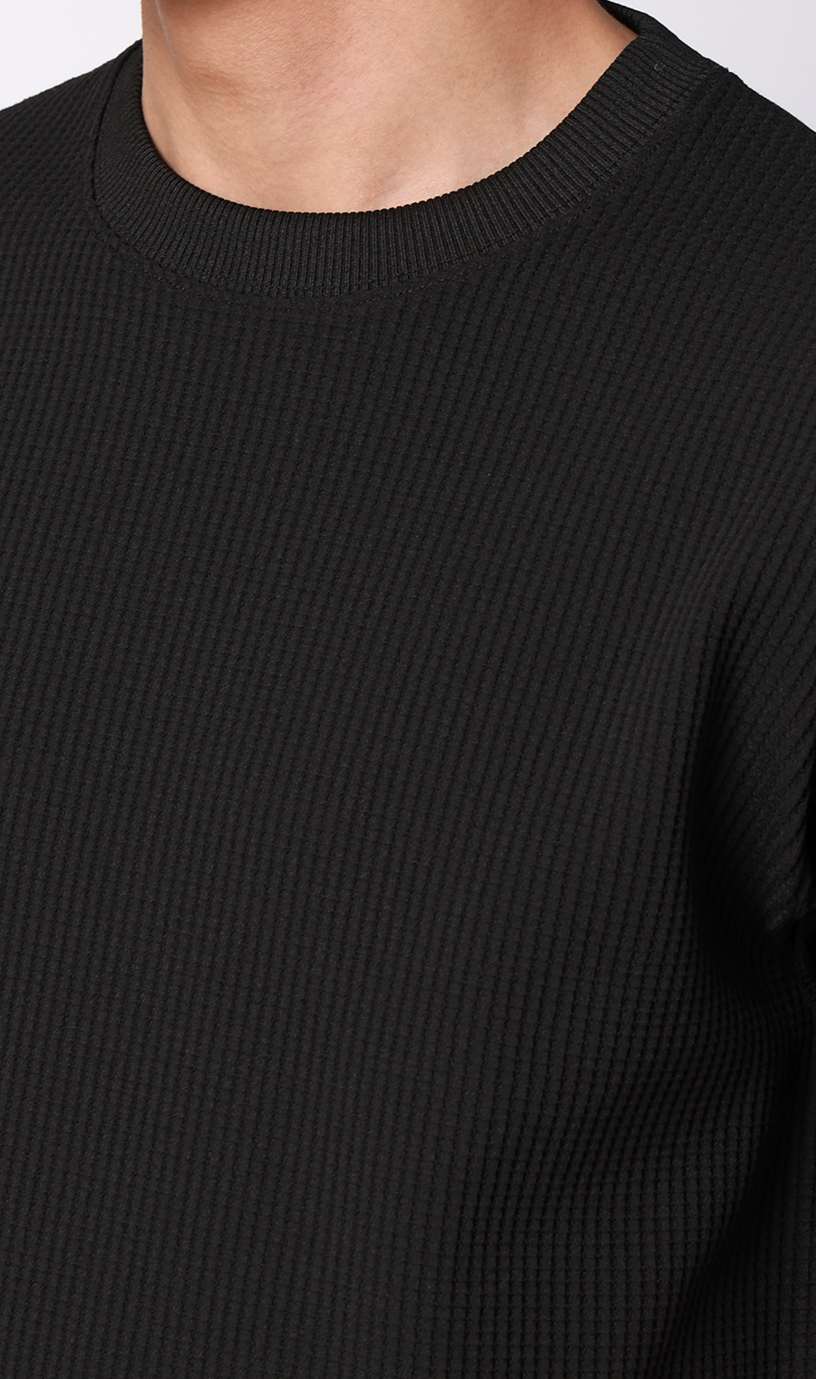 ゼロプレッシャーワッフルTシャツ【半袖】 ブラック S