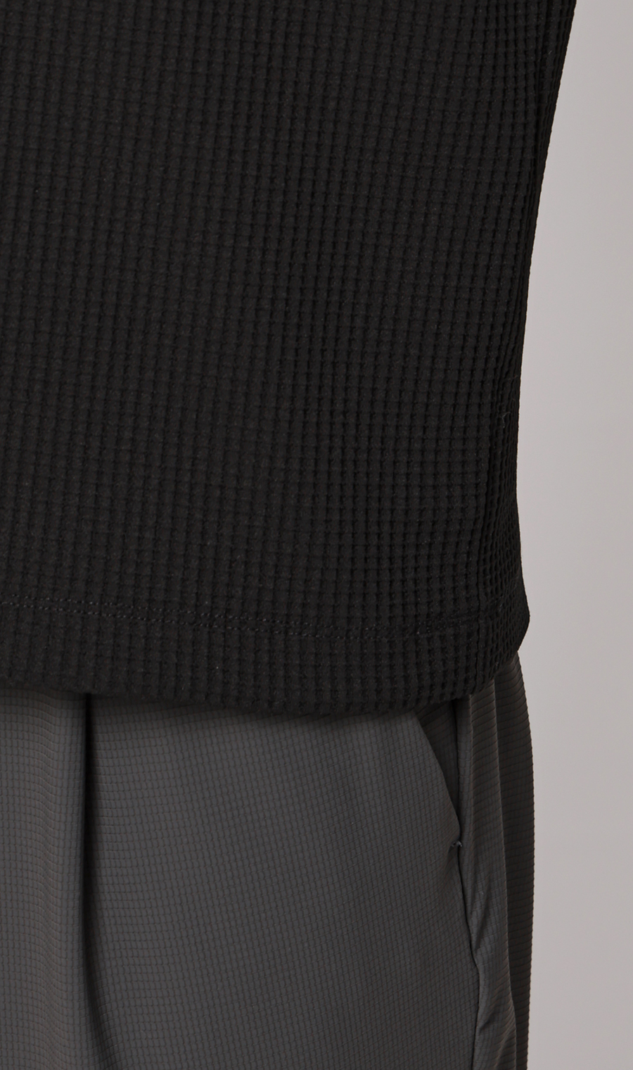 ゼロプレッシャーワッフルTシャツ【半袖】 ブラック S