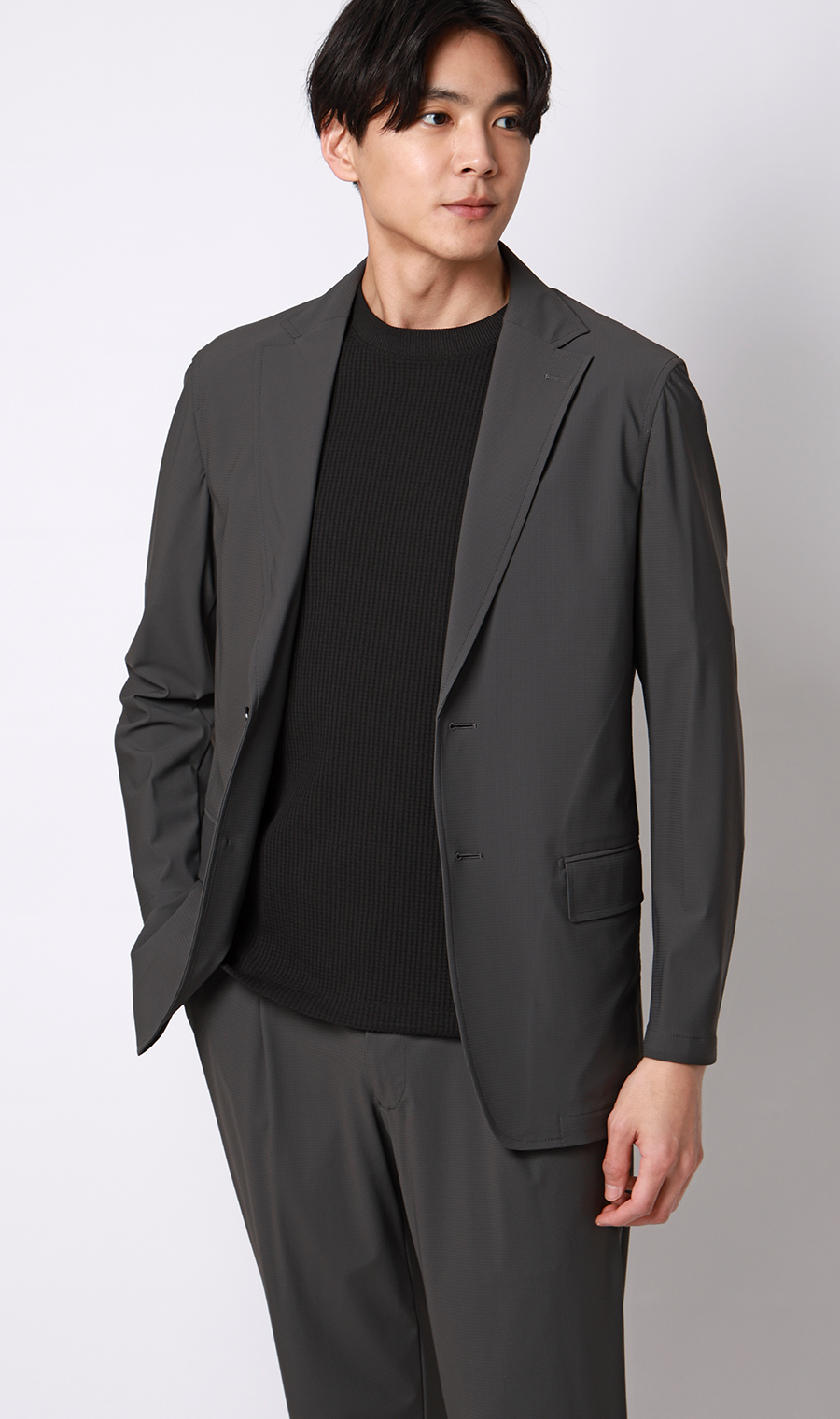 ゼロプレッシャーワッフルTシャツ【半袖】 ブラック S