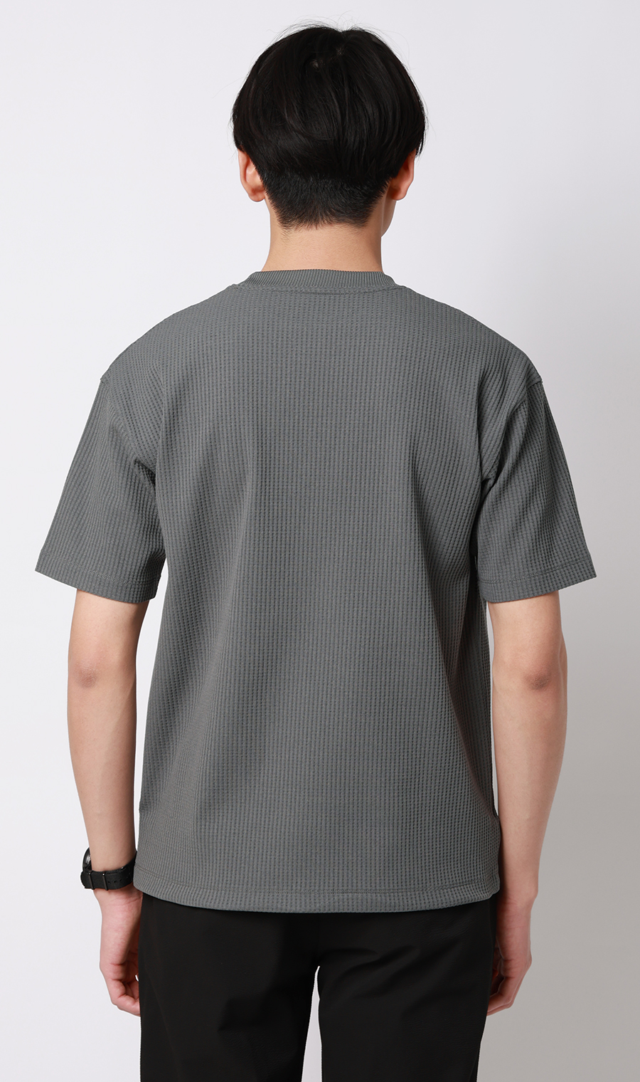 ゼロプレッシャーワッフルTシャツ【半袖】 チャコール S