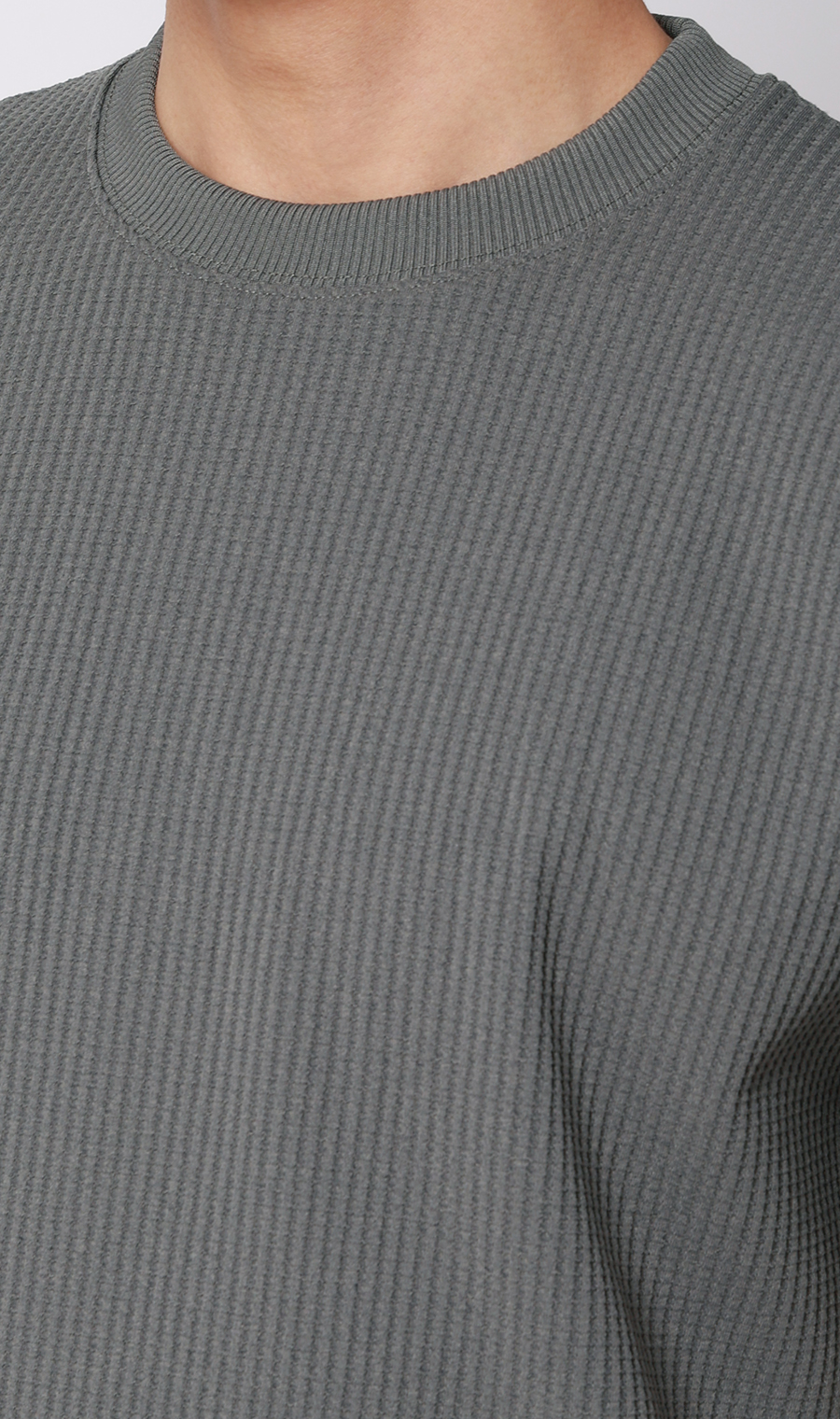 ゼロプレッシャーワッフルTシャツ【半袖】 チャコール S