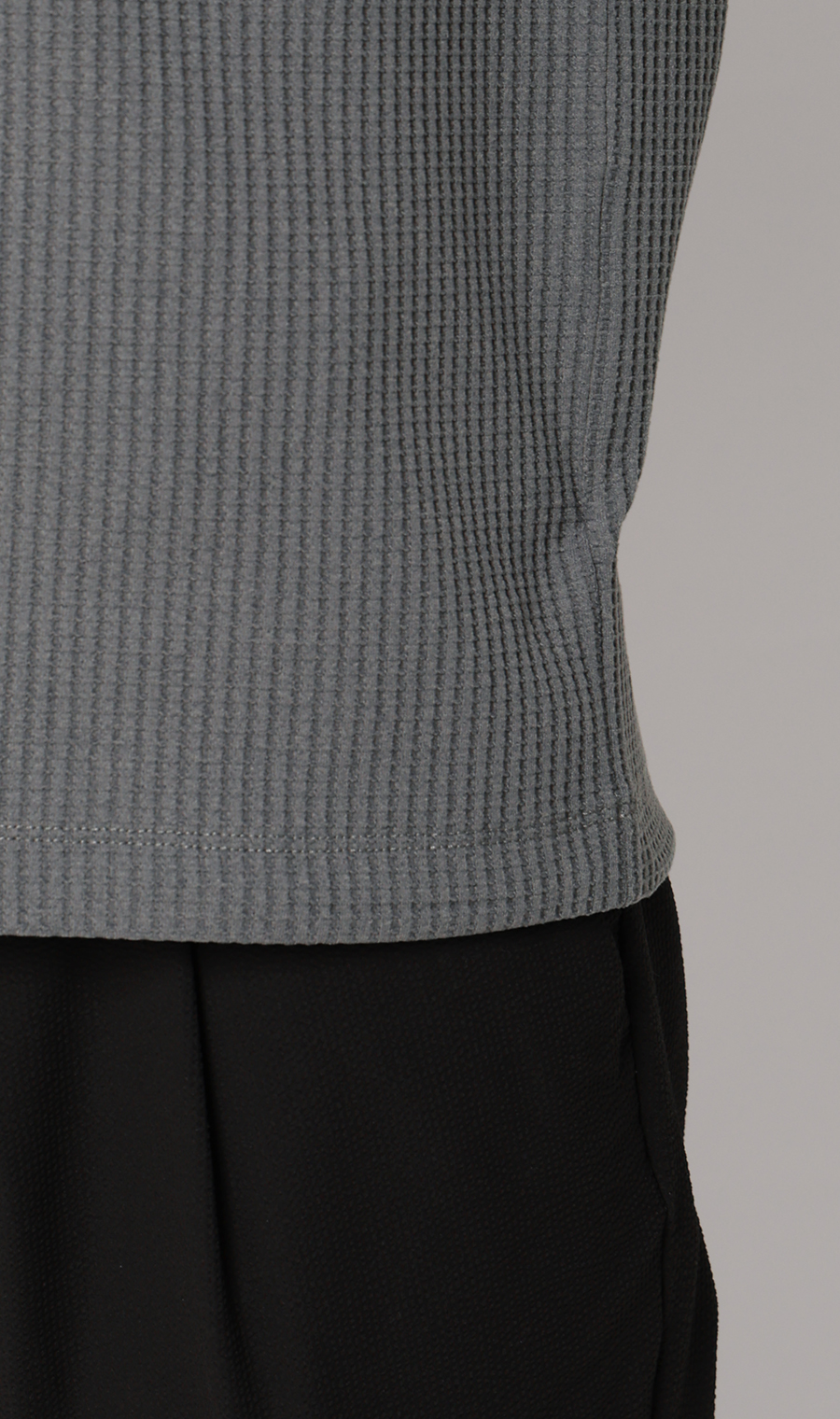 ゼロプレッシャーワッフルTシャツ【半袖】 チャコール S