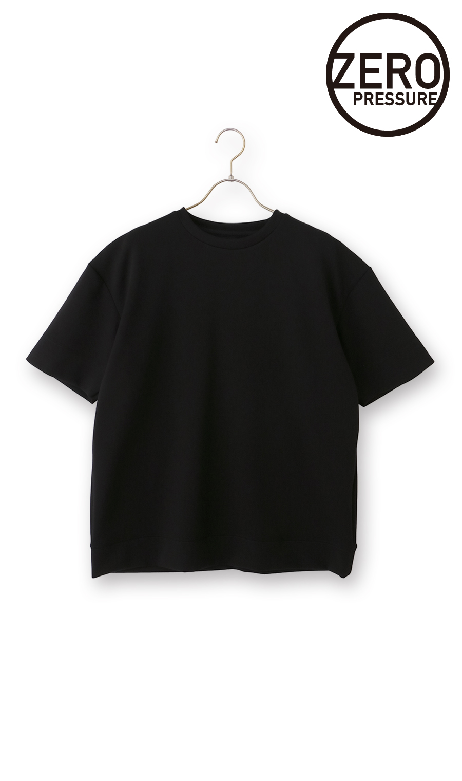 ゼロプレッシャーダンボールニットTシャツ【半袖】 ブラック S