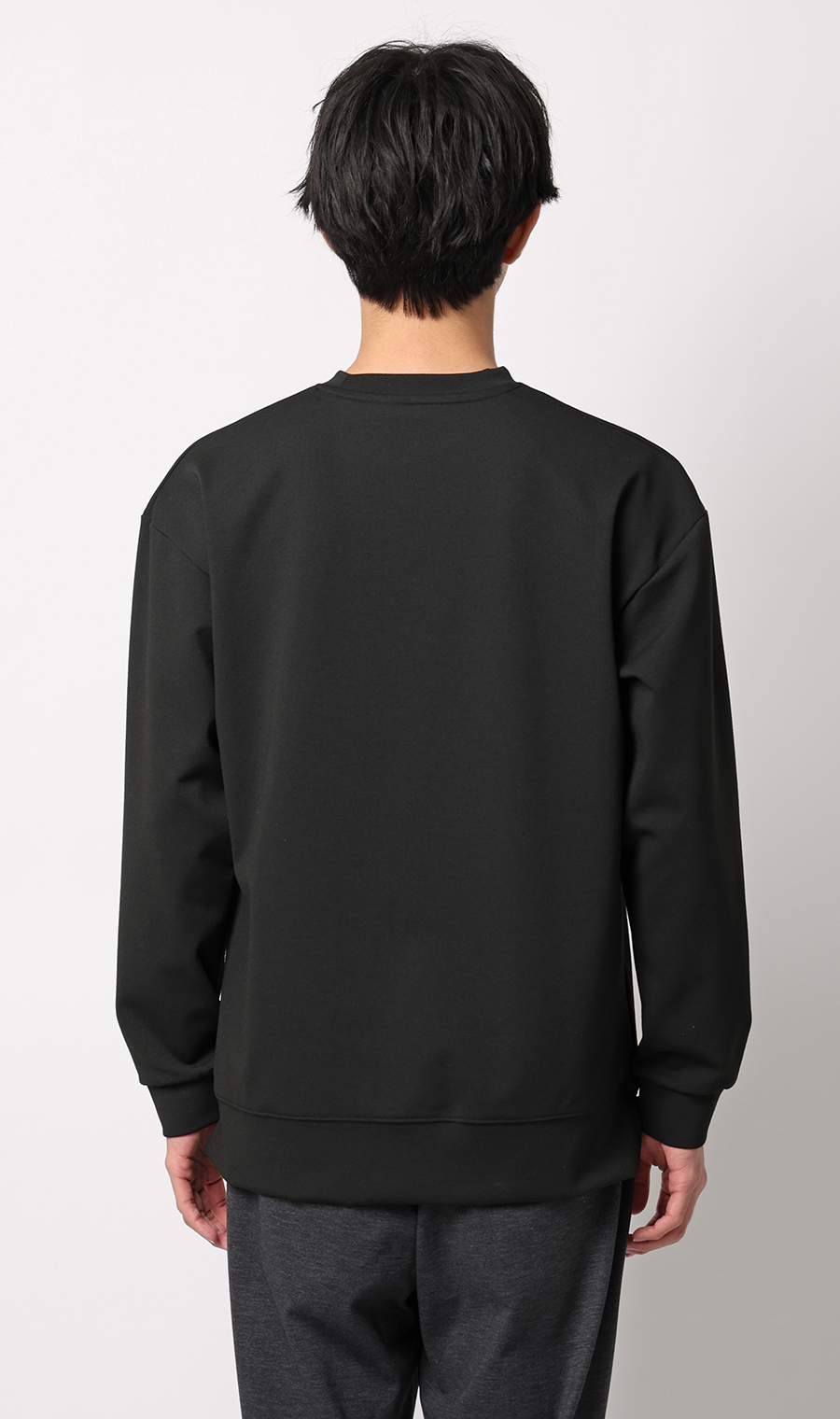 ゼロプレッシャーポンチクルーネックＴシャツ【長袖】 ブラック S