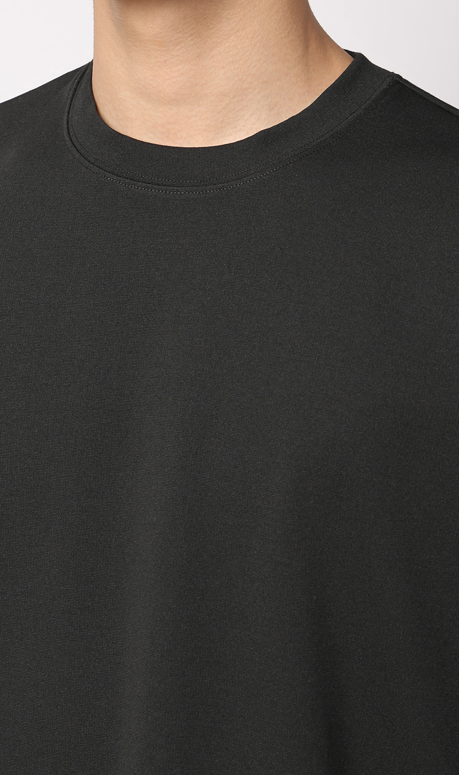 ゼロプレッシャーポンチクルーネックＴシャツ【長袖】 ブラック S