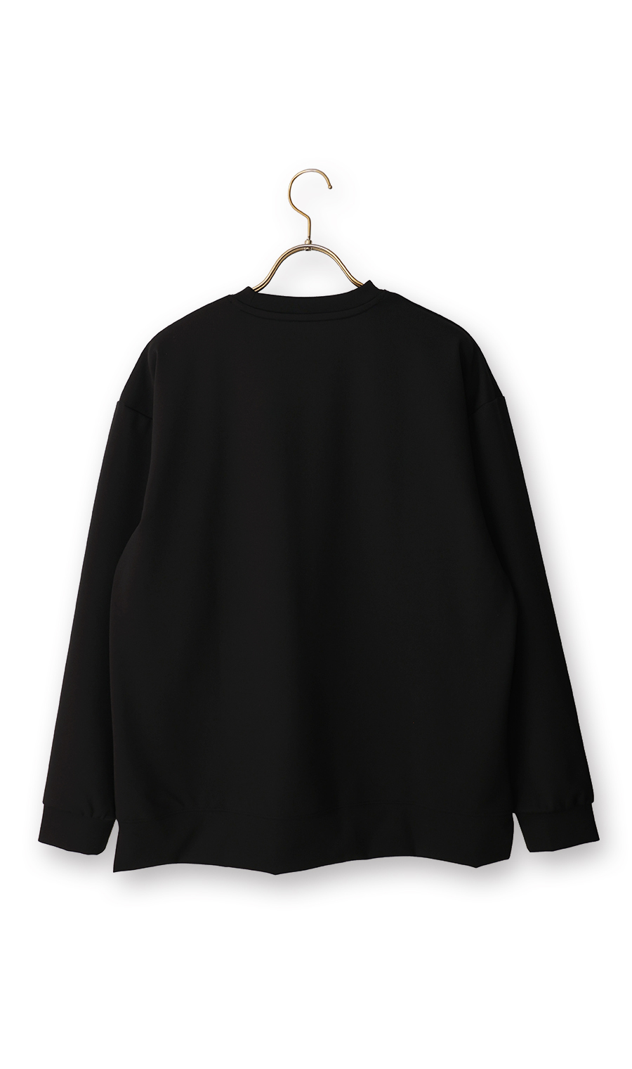 ゼロプレッシャーポンチクルーネックＴシャツ【長袖】 ブラック S